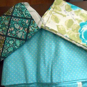 Teal 3 Ways, All Cotton, 6 Yards total, FREE Shipping